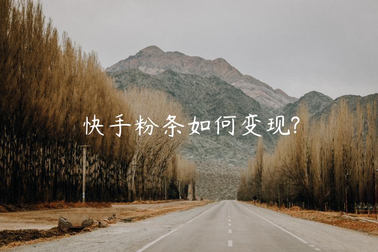 快手粉條如何變現(xiàn)?